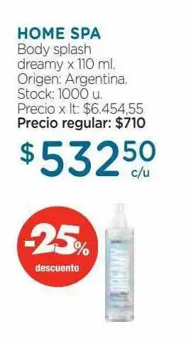 Farmacity Home spa body splash dream -25% descuento oferta