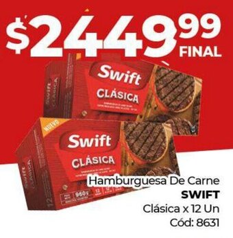 Diarco Hamburguesa de Carne Swift Clásica x 12 un. oferta