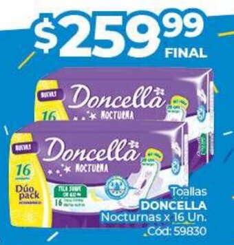 Diarco Toallas Doncella Nocturnas x 16 un. oferta