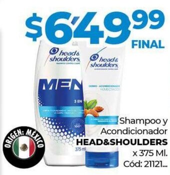 Diarco Shampoo y Acondicionador Head & Shoulders x 375ml oferta