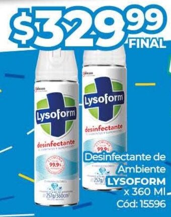 Diarco Desinfectante de Ambiente Lysoform x 360ml oferta