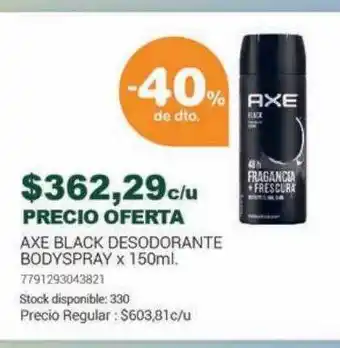 La Santé Axe black desodorante bodyspray oferta