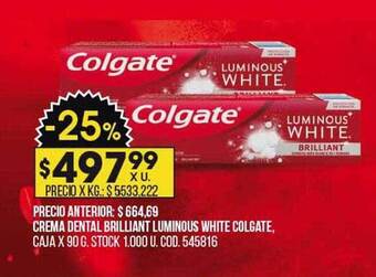 Coto Crema dental brilliant luminous white colgate oferta
