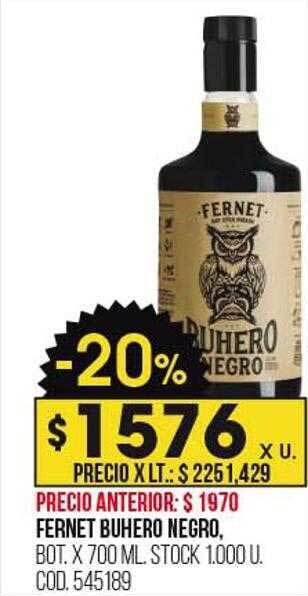 Coto Fernet buhero negro oferta
