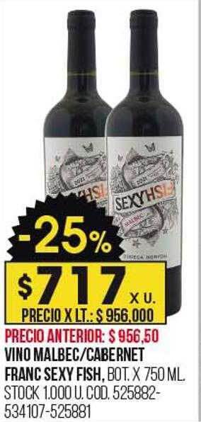 Coto Vino malbec cabernet franc sexy fish oferta