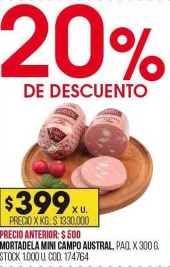 Coto Mortadela mini campo austral oferta