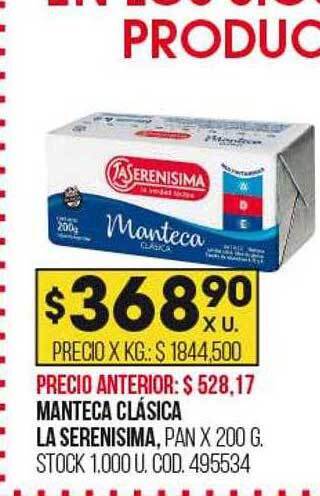Coto Manteca clásica la serenisima oferta