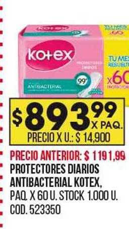 Coto Protectores diarios antibacterial kotex oferta