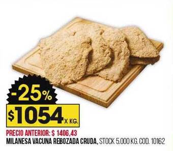 Coto Milanesa vacuna rebozada cruda oferta