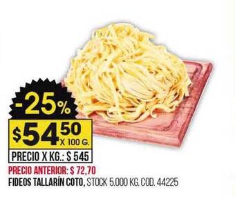 Coto Fideos tallarín coto oferta