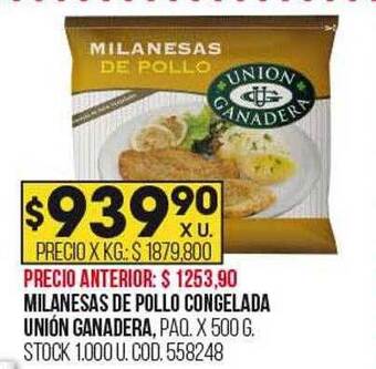 Coto Milanesas de pollo congelada unión ganadera oferta