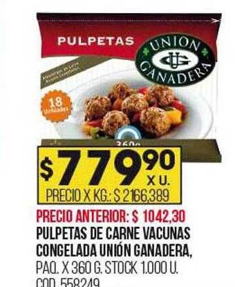 Coto Pulpetas de carne vacunas congelada unión ganadera oferta