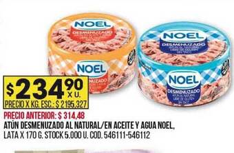 Coto Atún desmenuzado al natural en aceite y agua noel oferta