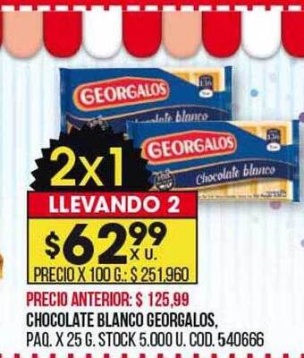 Coto Chocolate blanco georgalos oferta