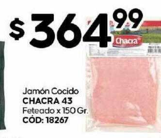 Diarco Jamón cocido chacra 43 feteado oferta