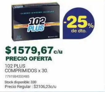 La Santé 102 plus comprimidos oferta