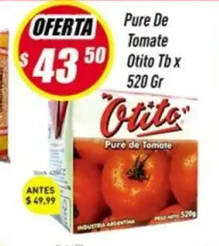 Supermercados Comodin Pure De Tomate Otito Tb x 520gr oferta