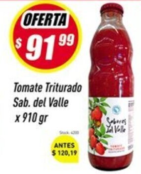 Supermercados Comodin Tomate Triturado Sab. del Valle x 910gr oferta