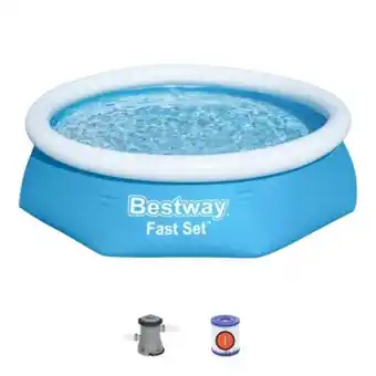 Pinturerías Rex Pileta inflable redonda bestway fast set 2,44 mts x 61 cm c/ bomba 57450 oferta