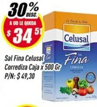Supermercados Comodin Celusal Sal Fina Corrediza Caja x 500gr oferta