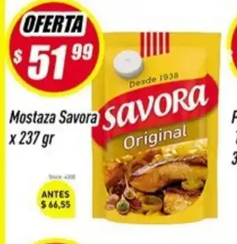 Supermercados Comodin Savora Mostaza 237gr oferta
