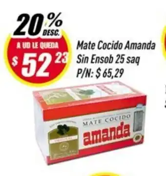 Supermercados Comodin Amanda Mate Cocido Sin Ensob 25 saq oferta