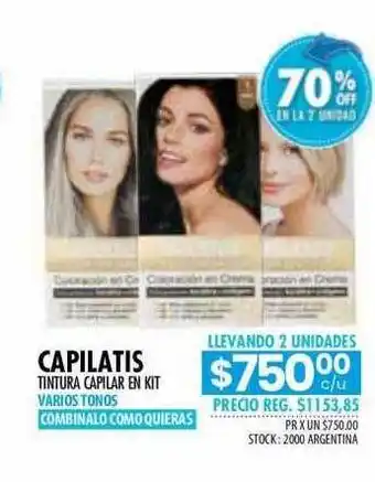 Pigmento Capilatis tintura capilar en kit oferta
