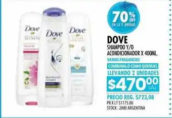 Pigmento Dove shampoo y-o acondicionador oferta