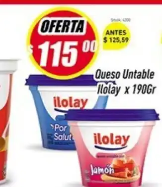 Supermercados Comodin Ilolay Queso Untabe x 190gr oferta