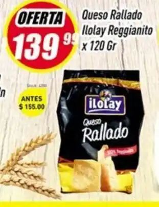 Supermercados Comodin Ilolay Reggianito Queso Rallado x 120gr oferta