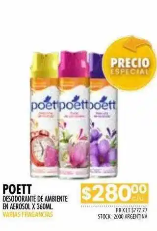 Pigmento Poett desodorante de ambiente en aerosol oferta