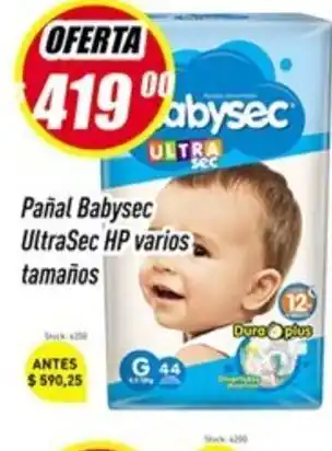 Supermercados Comodin babysec Pañal Ultrasec HP varios tamaños oferta