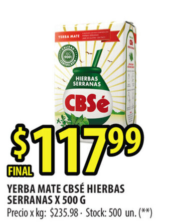 Punto Mayorista CBSè Yerba Mate Hierbas Serranas x 500g oferta
