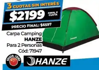 Diarco Carpa Camping Hanze para 2 Personas oferta