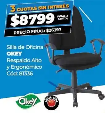 Diarco Silla de Oficina Okey Respaldo Alto y Ergonómico oferta