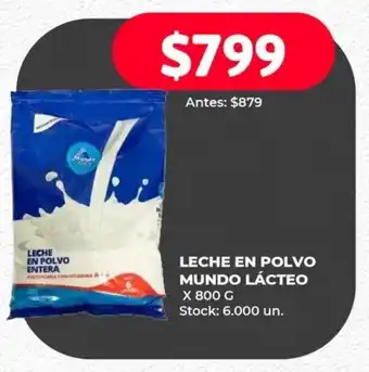 Supermercados Tadicor Leche en Polvo Mundo Lácteo x 800g oferta