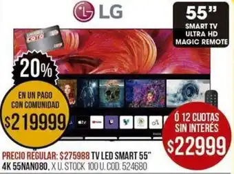 Coto LG Smart Tv LED 55" oferta