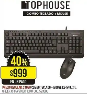 Coto Tophouse Combo teclado + Mouse KB-540 oferta