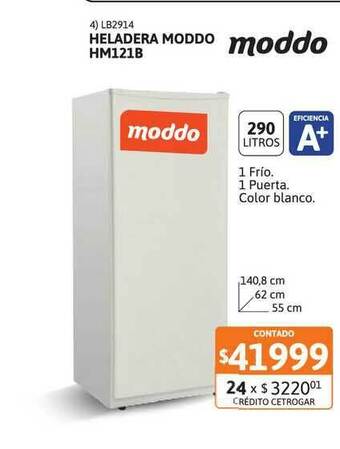 Cetrogar Heladera Moddo Hm121b oferta