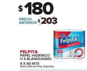 Carrefour Maxi Felpita Papel Higienico H S Blanquisimo 4 x 80mts oferta