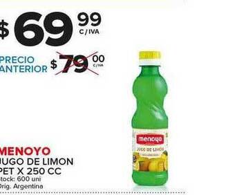 Carrefour Maxi Menoyo Jugo De Limon x 250cc oferta