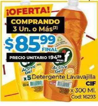 Diarco Cif Detergente Lavavajilla x 300ml oferta