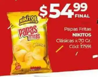 Diarco Nikitos Papas Fritas Clásicas 70gr oferta