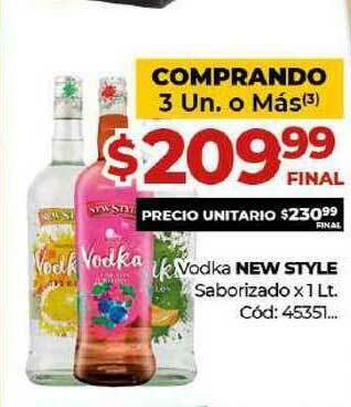 Diarco Vodka New Style Saborizado x 1lt oferta