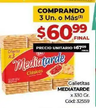 Diarco Galletitas Mediatarde x330 gr oferta