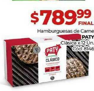 Diarco Paty Hamburguesas De Carne Clásica x 12 un oferta