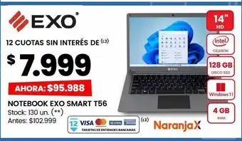 Changomas Notebook exo smart t56 oferta