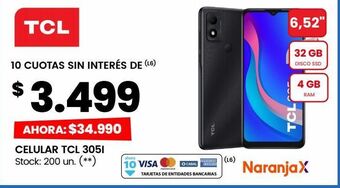 Changomas Celular tcl 305i oferta