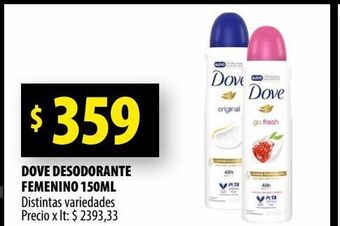 Punto Mayorista Dove desodorante femenino 150ml oferta