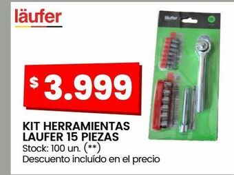 Changomas Kit herramientas laufer 15 piezas oferta